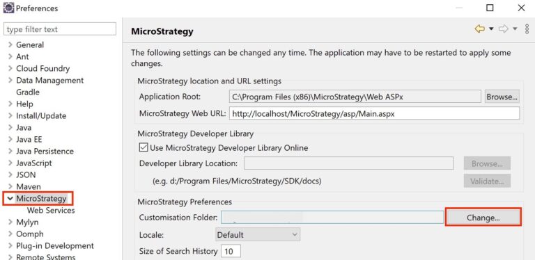 Crear nuevo plug-in en MicroStrategy Web Customization Editor