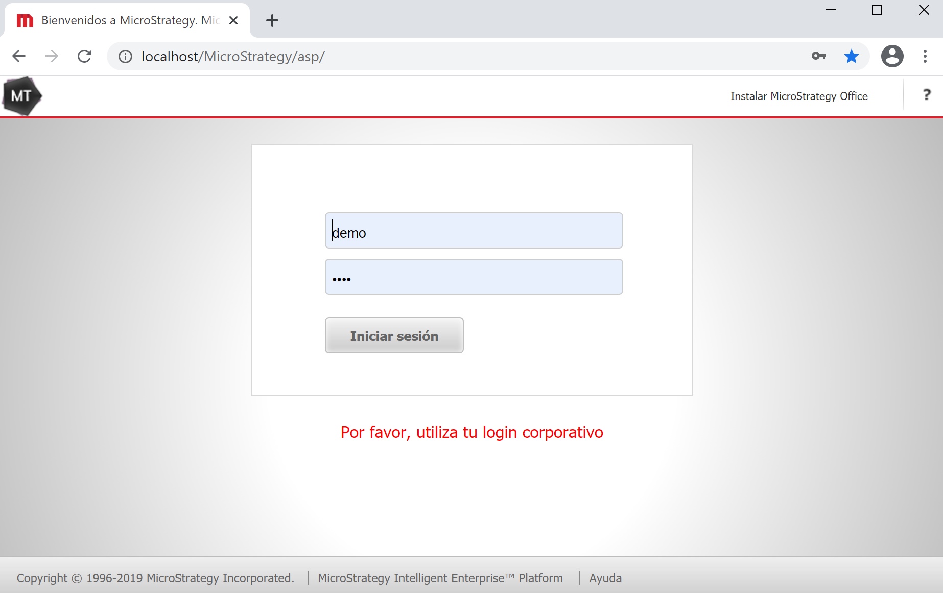 Personalizar la página de Login con MicroStrategy Web Customization Editor