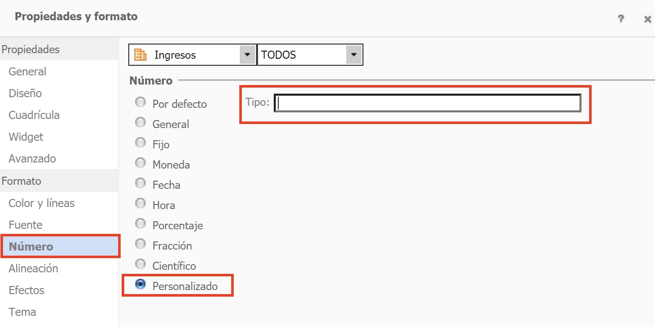 Formato de número personalizado en MicroStrategy