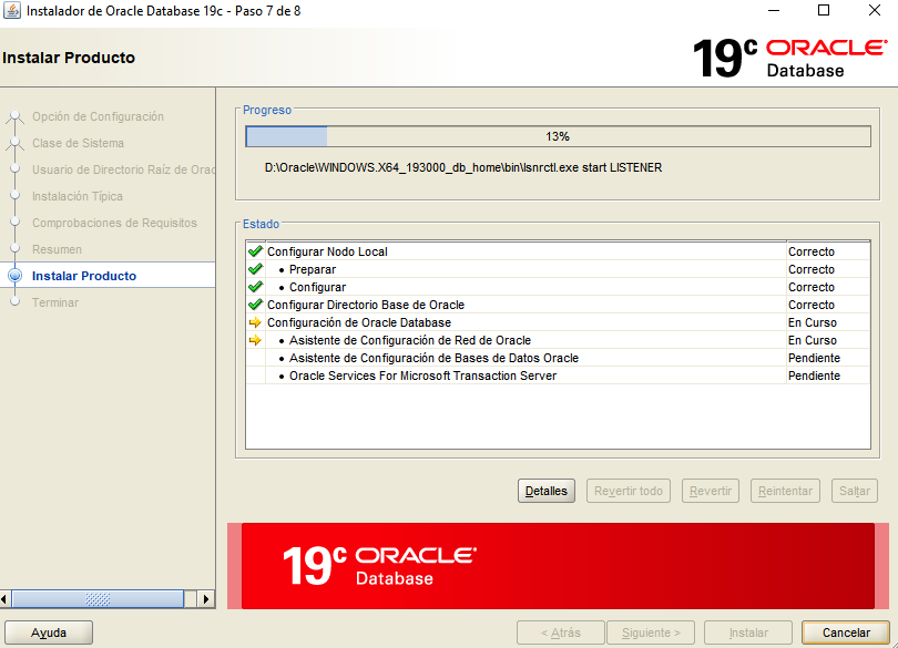 Instalación de Oracle 19c en Windows 10