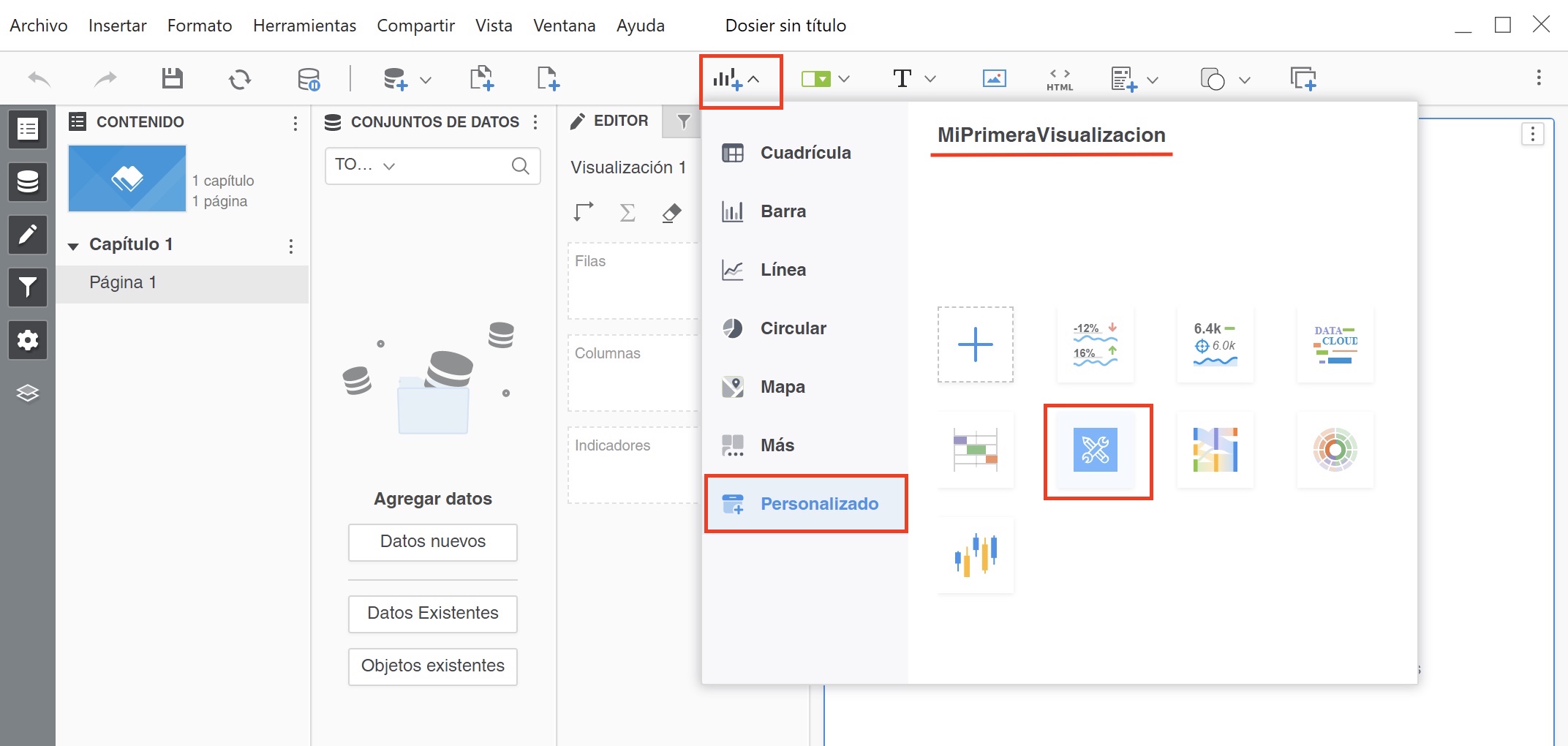 Desarrollar una visualización personalizada