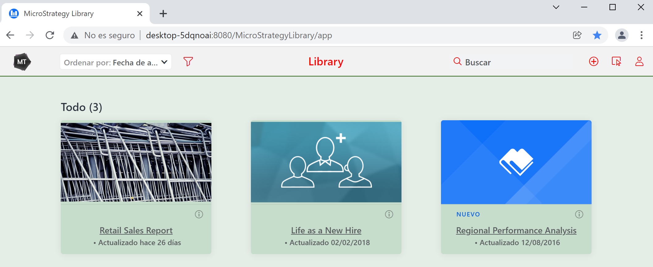 Cambiar el cuerpo de MicroStrategy Library