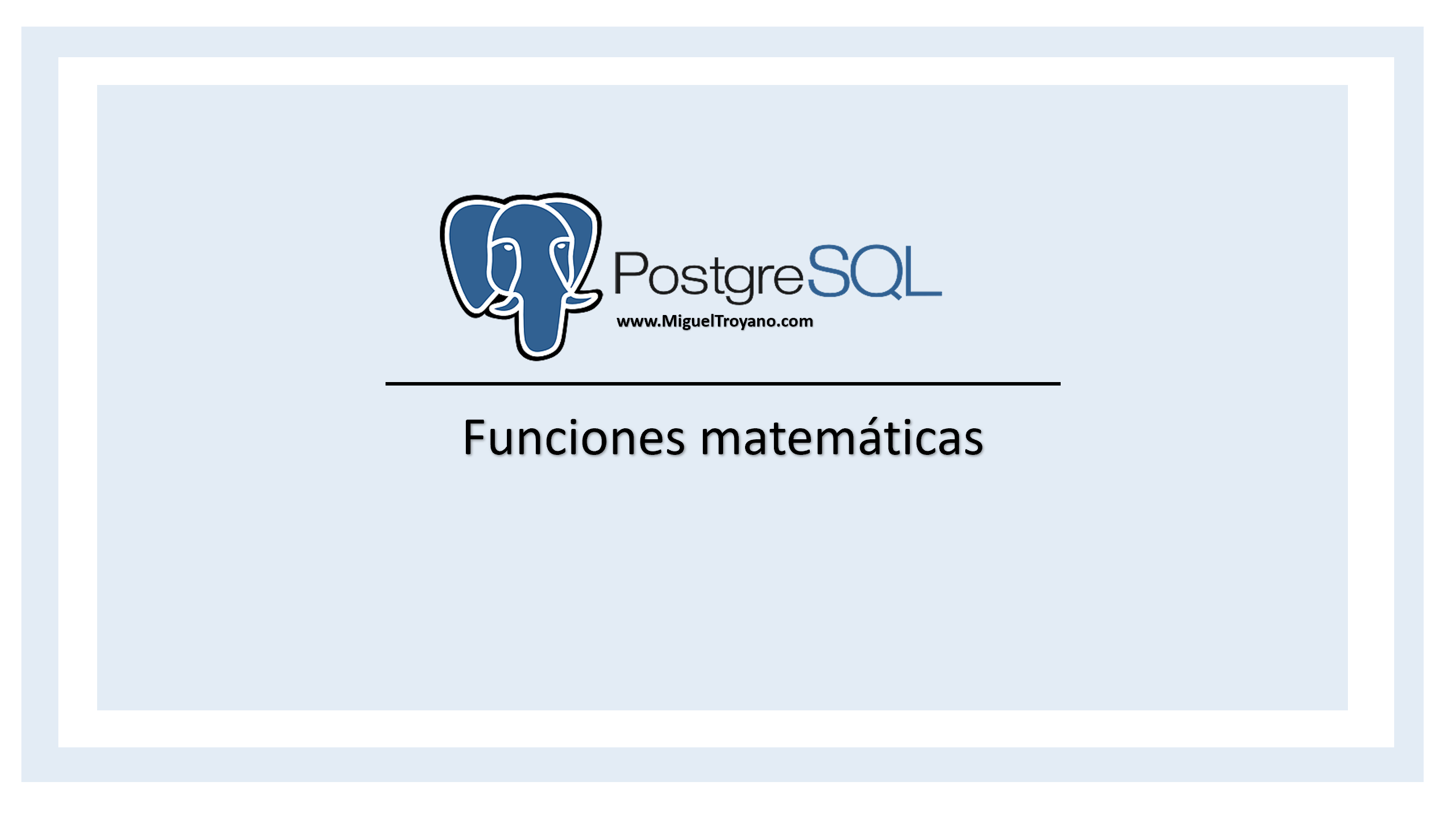 Funciones matemáticas en PostgreSQL