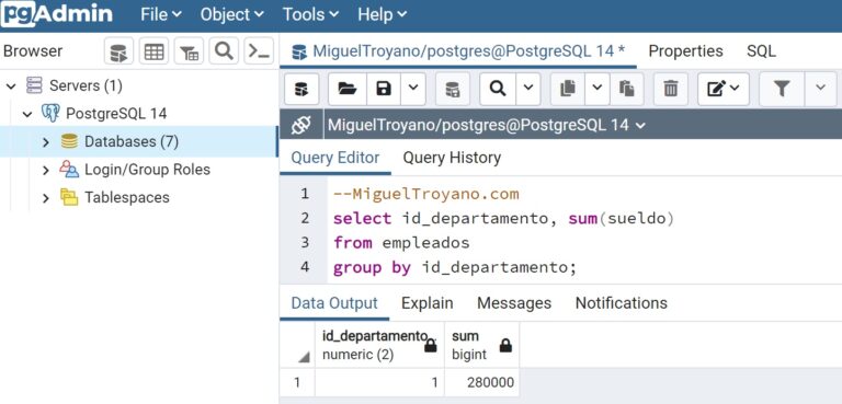 Visualizar registros de una tabla con SELECT en PostgreSQL