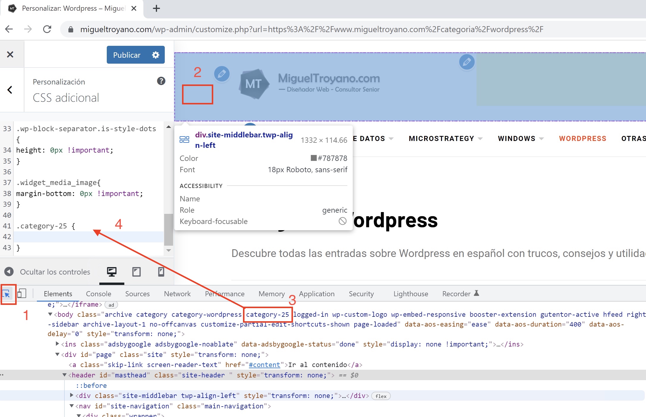 Ocultar elementos en una categoría de WordPress