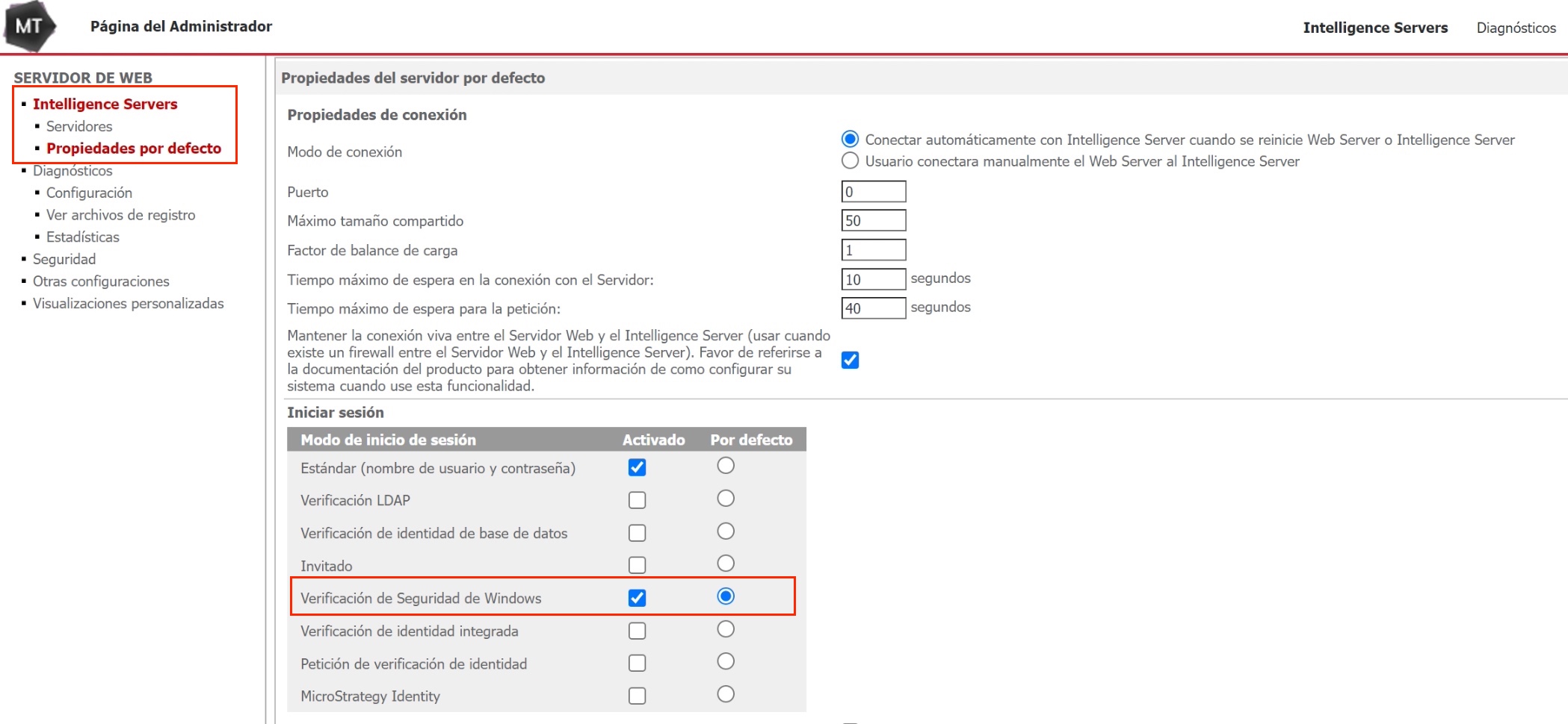 Habilitar SSO entre Windows y MicroStrategy Web con IIS