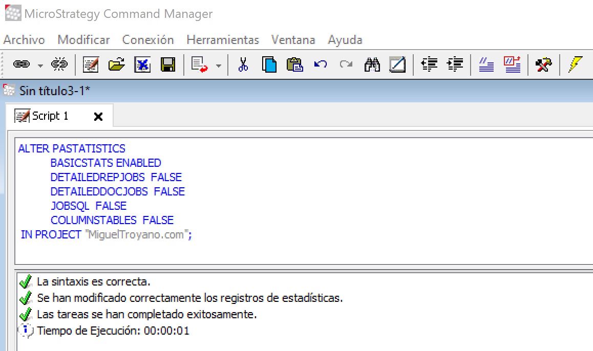 Sentencia para activar estadísticas de Platform Analytics de un proyecto