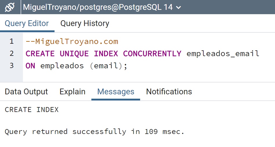 Restricción UNIQUE en PostgreSQL