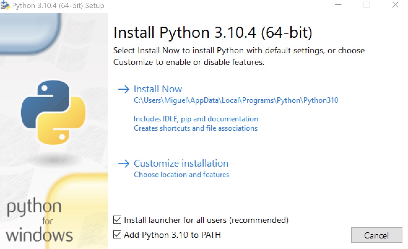 Instalar Python para Power BI Desktop
