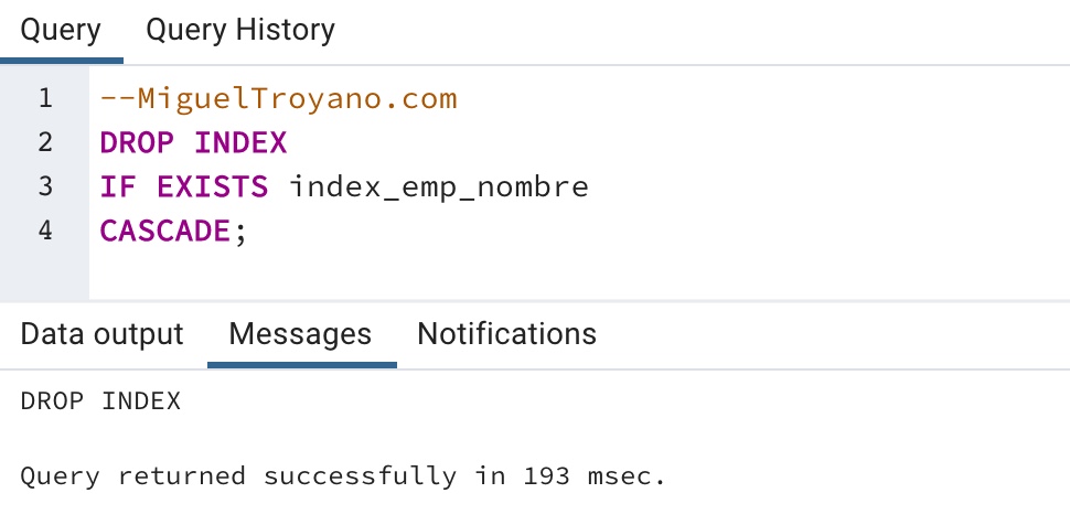 Reconstruir indice usando REINDEX en PostgreSQL