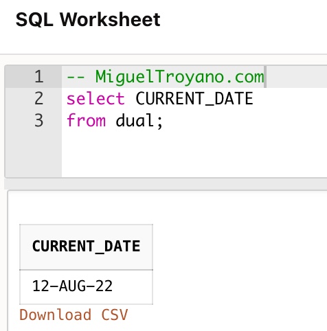 Función CURRENT_DATE en Oracle