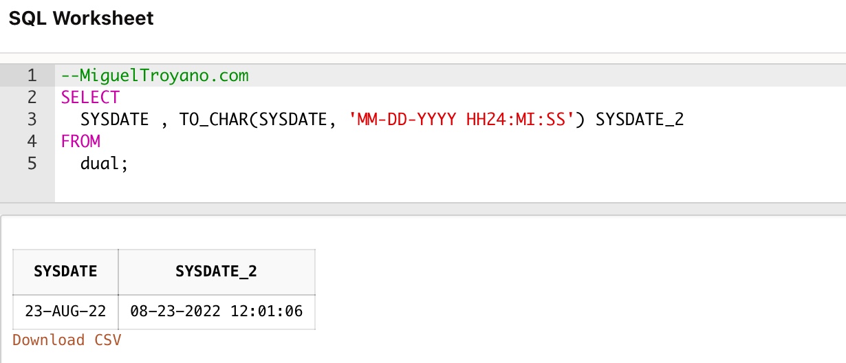 Función SYSDATE en Oracle