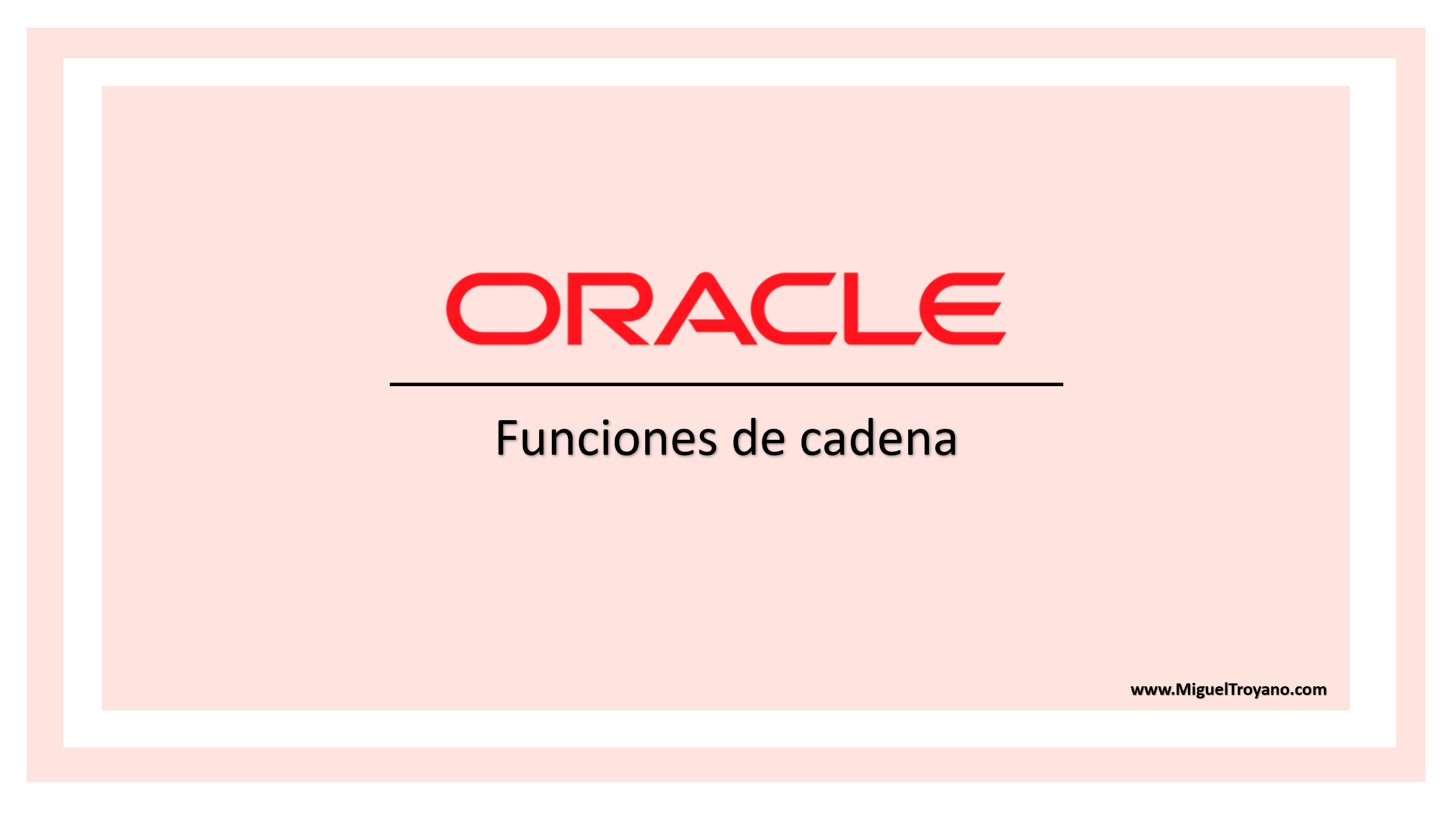 Funciones de cadena en Oracle