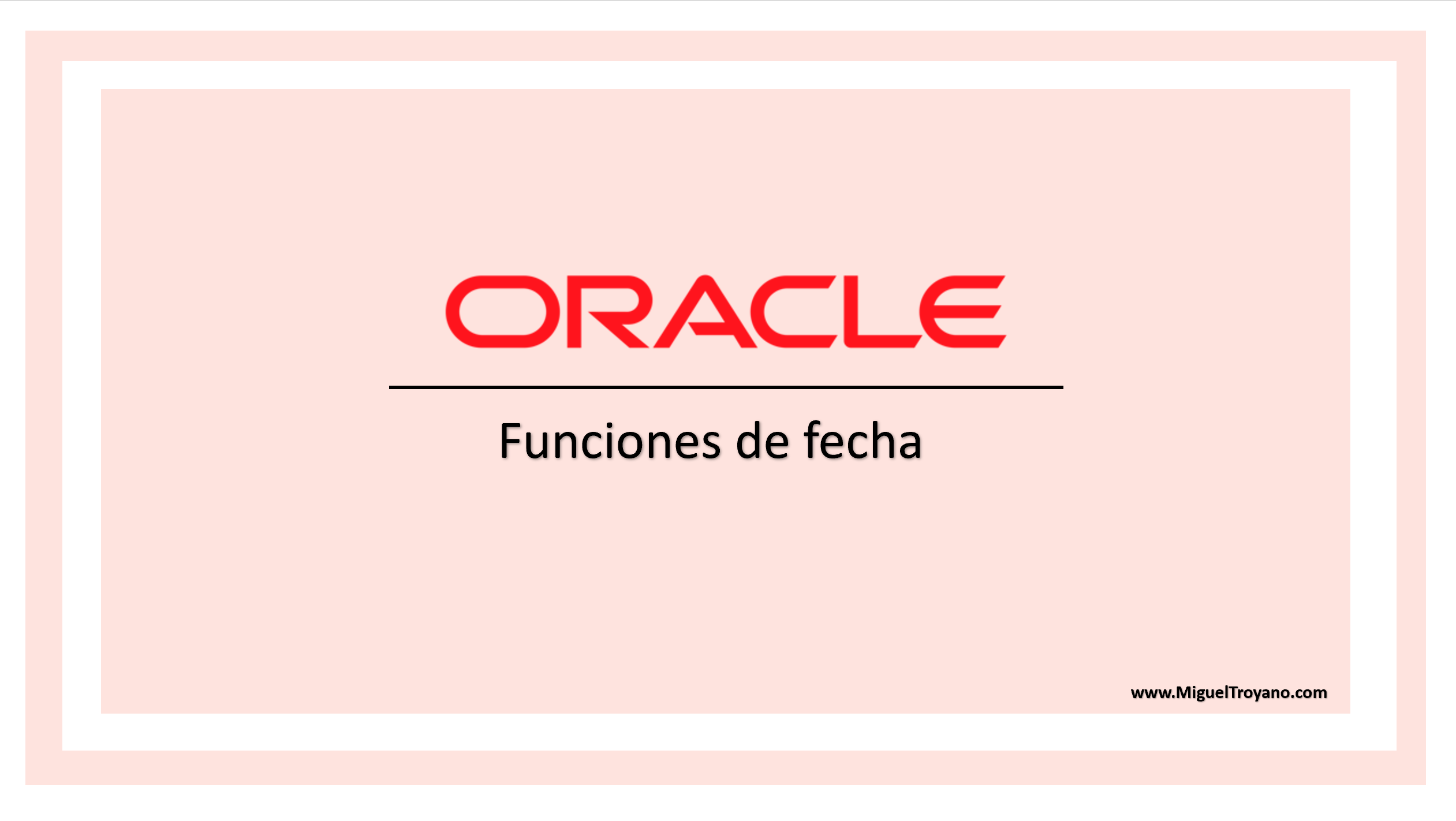 Funciones de fecha en Oracle