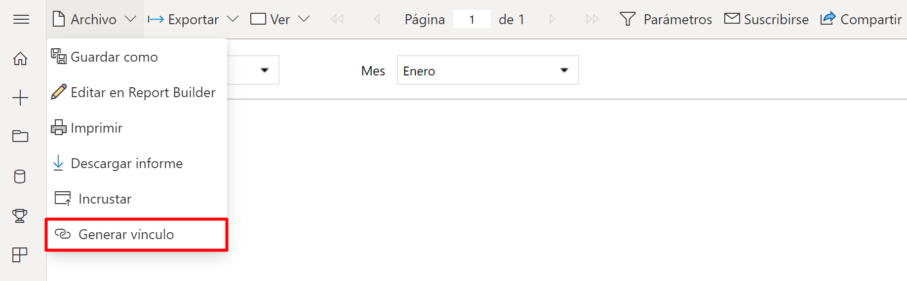 Parámetros en URL para informes paginados