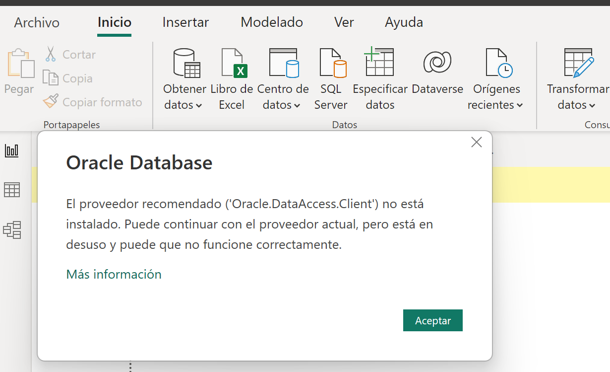 Registrar el cliente de ODP.NET para Power BI