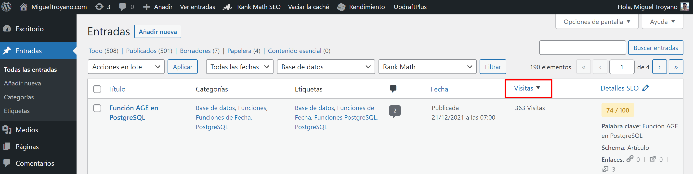 Ordenar columnas personalizadas sin plugins