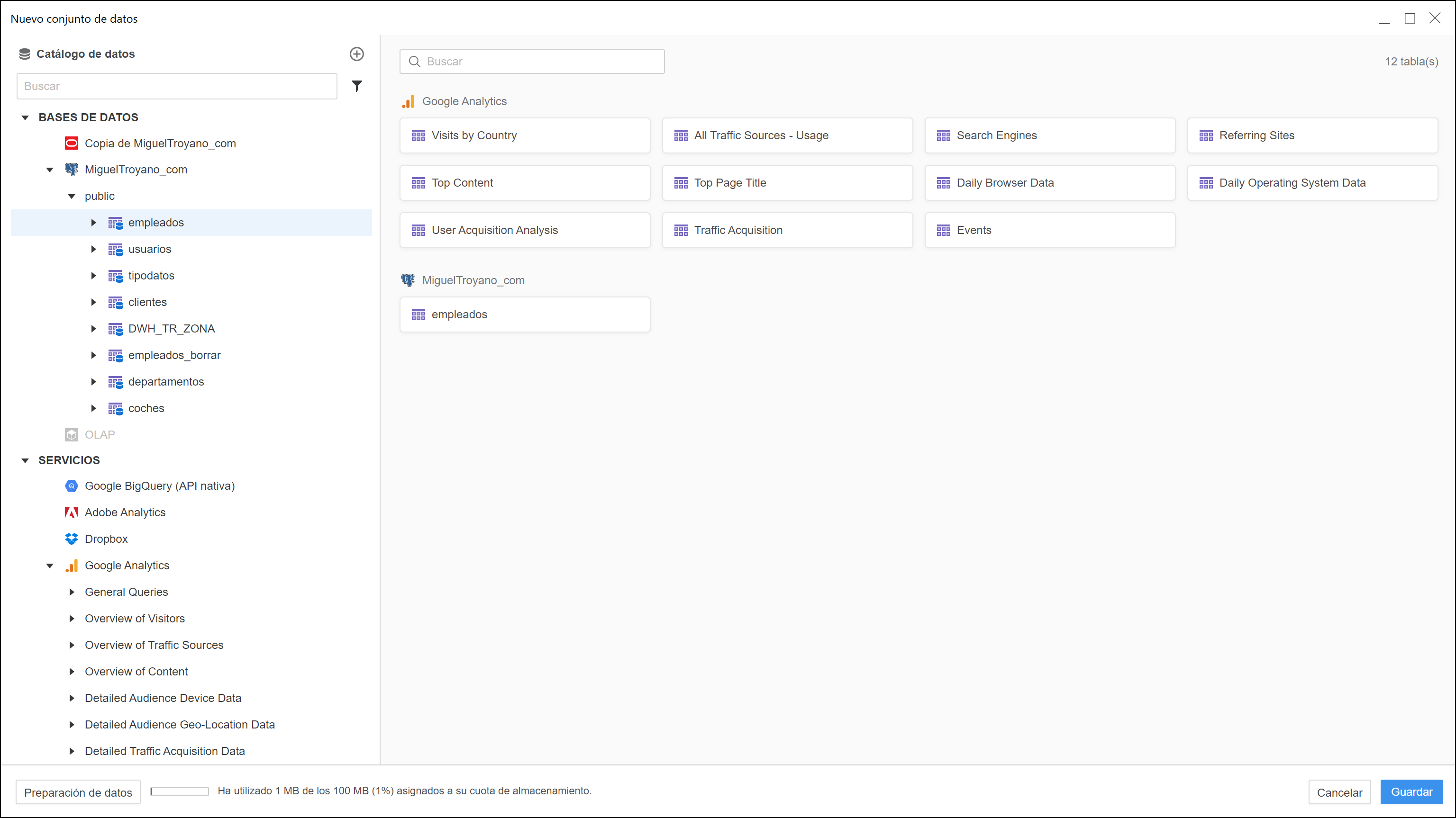 nueva experiencia de importación de datos