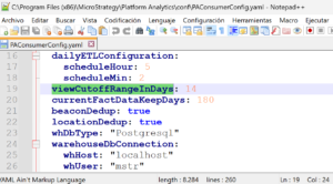 Modificar el número de días de Platform Analytics Cube