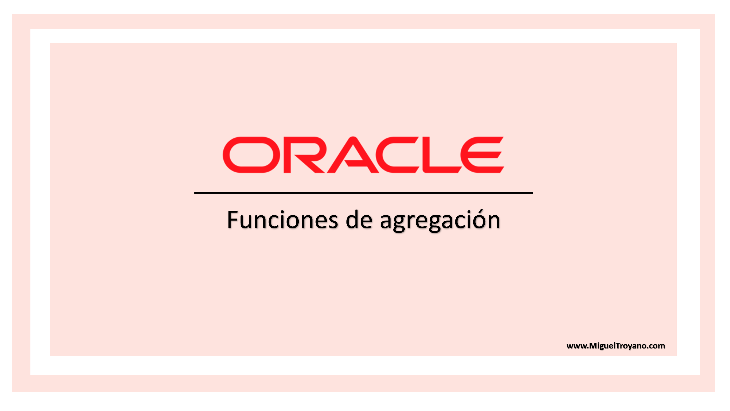Funciones de agregación en Oracle