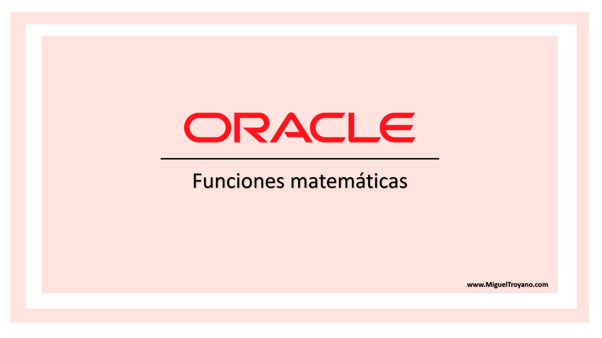 Funciones matemáticas en Oracle