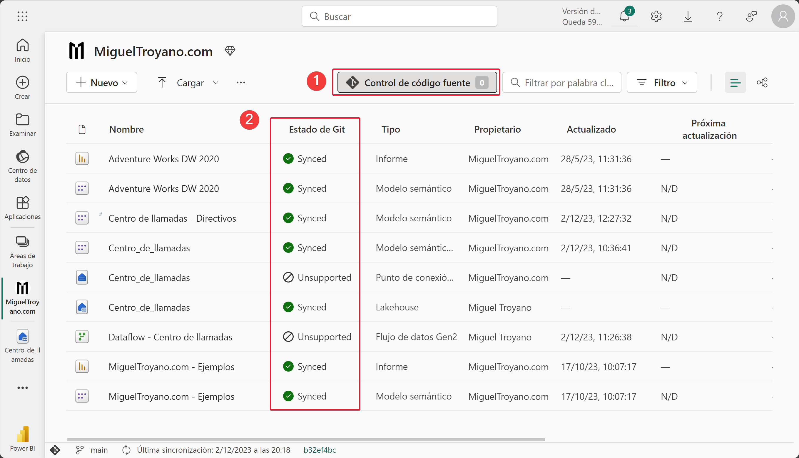 Control de versiones en Power BI