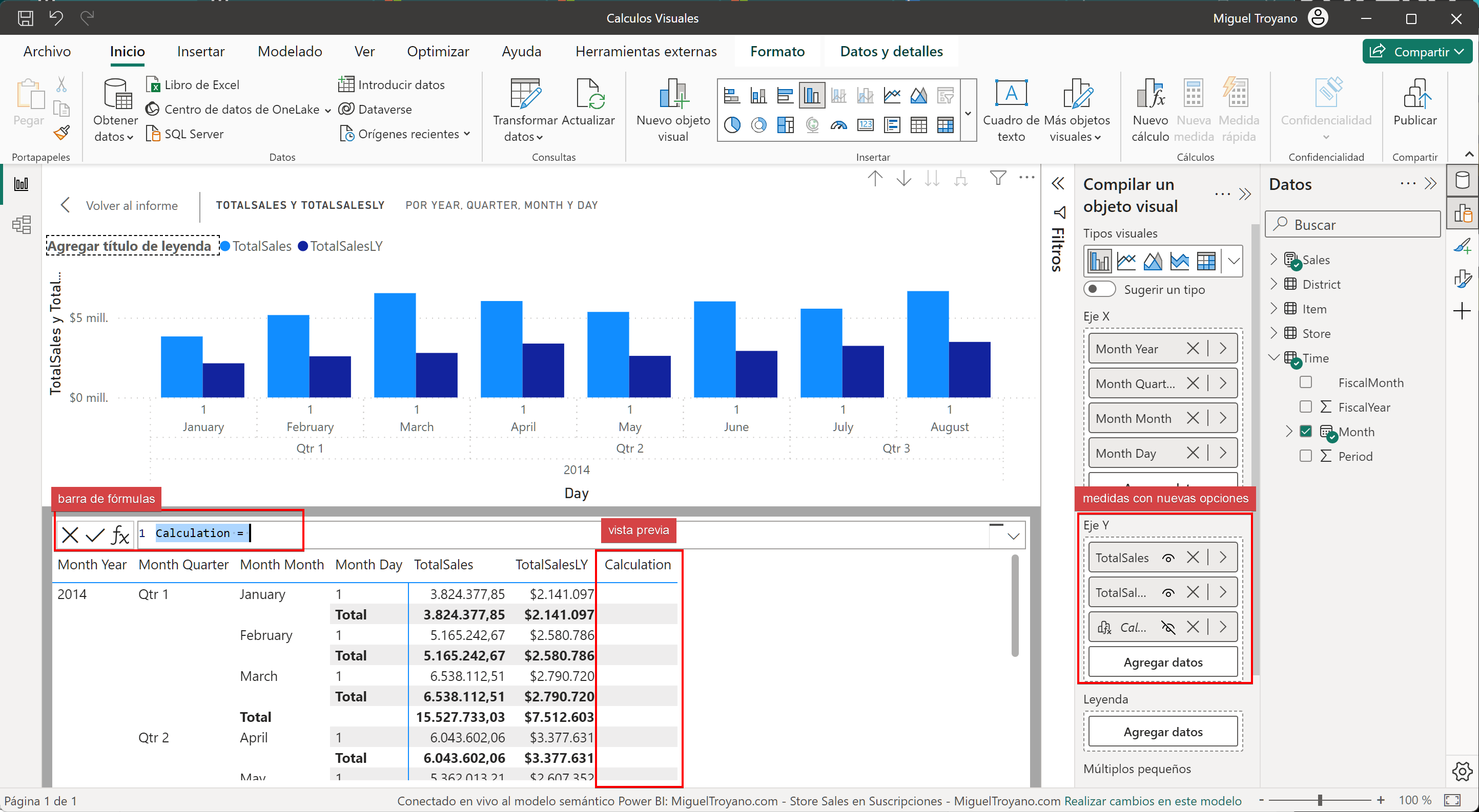 Cálculos visuales en Power BI